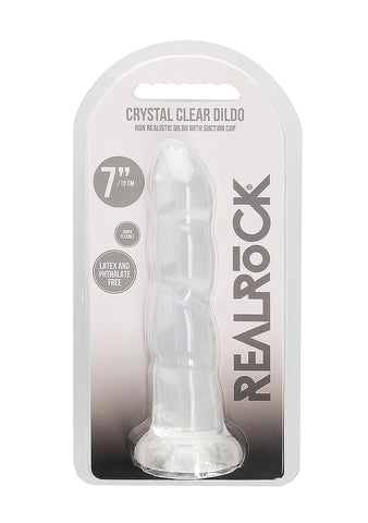 Realrock Crystal Clear Non Realistic Suction Cup Dildo 13cm - Non-Realistic Dildos
