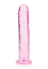 Realrock Crystal Clear 8 Inch No Balls Straight Dildo - - Realistic Dildos
