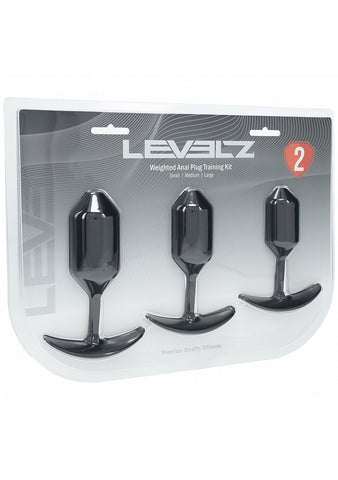 Shots Levelz Silicone Weighted Anal Plug Training Set 3 Pack - Butt Plugs