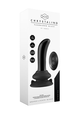 Shots Prickly Rechargeable 10 Functions Glass Vibrator - Glass Sex Toys