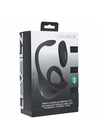 Levelz Vibrating Tri O Cock Ring with Prostate Stimulator - Vibrating Cock Rings