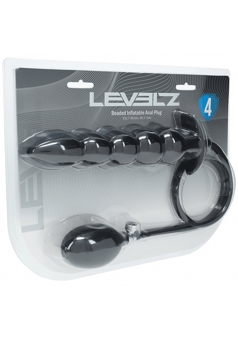 Shots LEVELZ Beaded Inflatable Silicone Anal Plug - - Butt Plugs
