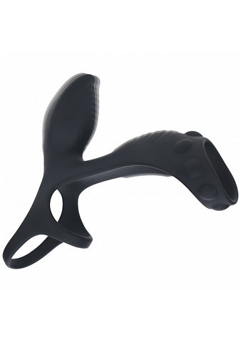 Shots Levelz Vibrating Cock and Ball Ring with Shaft Loop - Vibrating Cock Rings