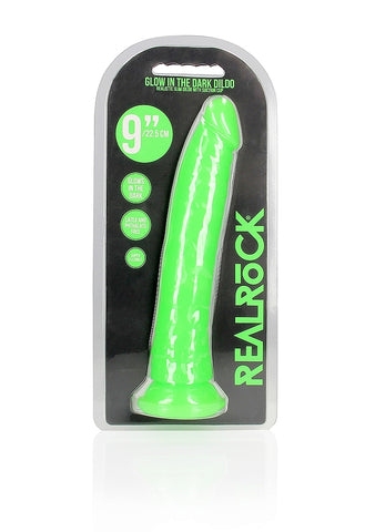 Shots Toys 9 Inch Slim Glow in the Dark Neon Dildo