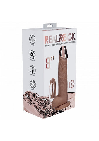 Shots REALROCK Metal Head 8 Inch Realistic Vibrating Dildo