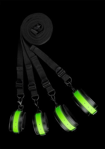 Shots Toys Bed Bindings Restraint Kit Glow in the Dark - Bondage Kits
