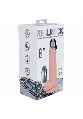 Shots REALROCK Metal Head 8 Inch Realistic Vibrating Dildo
