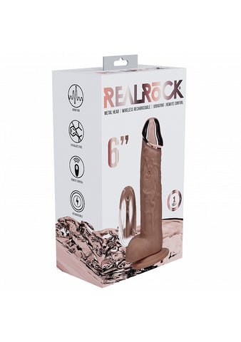 Shots REALROCK Metal Head 6 Inch Realistic Vibrating Dildo