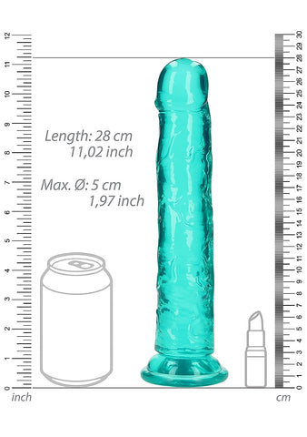 Shots Toys Realrock Crystal Clear 10 Inch Dildo Straight No Balls TPE Material - Realistic Dildos