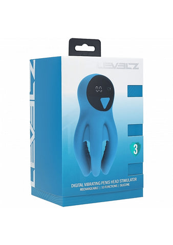 Shots LEVELZ Digital Vibrating Silicone Penis Head Stimulator - Masturbators and Strokers