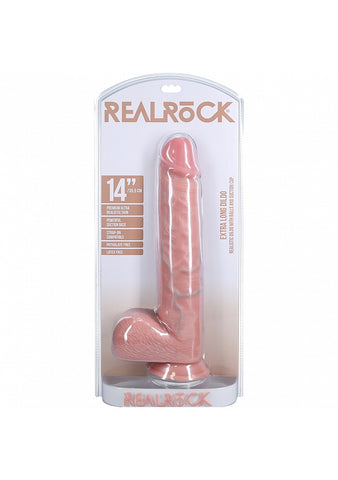 Shots RealRock Extra Large Straight Dildo with Balls 14 Inch