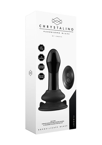 Shots Pluggy Suction Cup 10 Functions Glass Vibrator - Glass Sex Toys