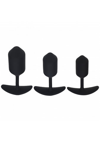 Shots Levelz Silicone Weighted Anal Plug Training Set 3 Pack - Butt Plugs