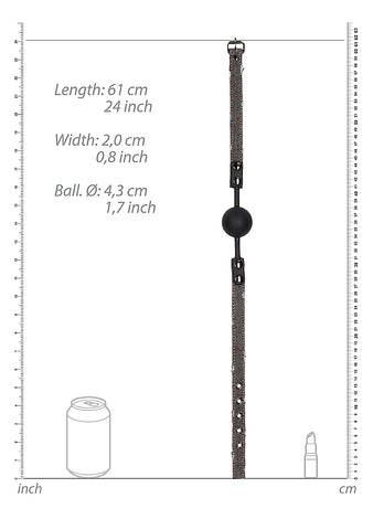 Shots Toys Silicone Ball Gag With Roughend Denim Straps - Bondage Gags and Bits