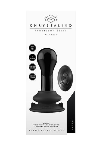 Shots Globy Suction Cup Rechargeable Glass Remote Vibrator - Glass Sex Toys