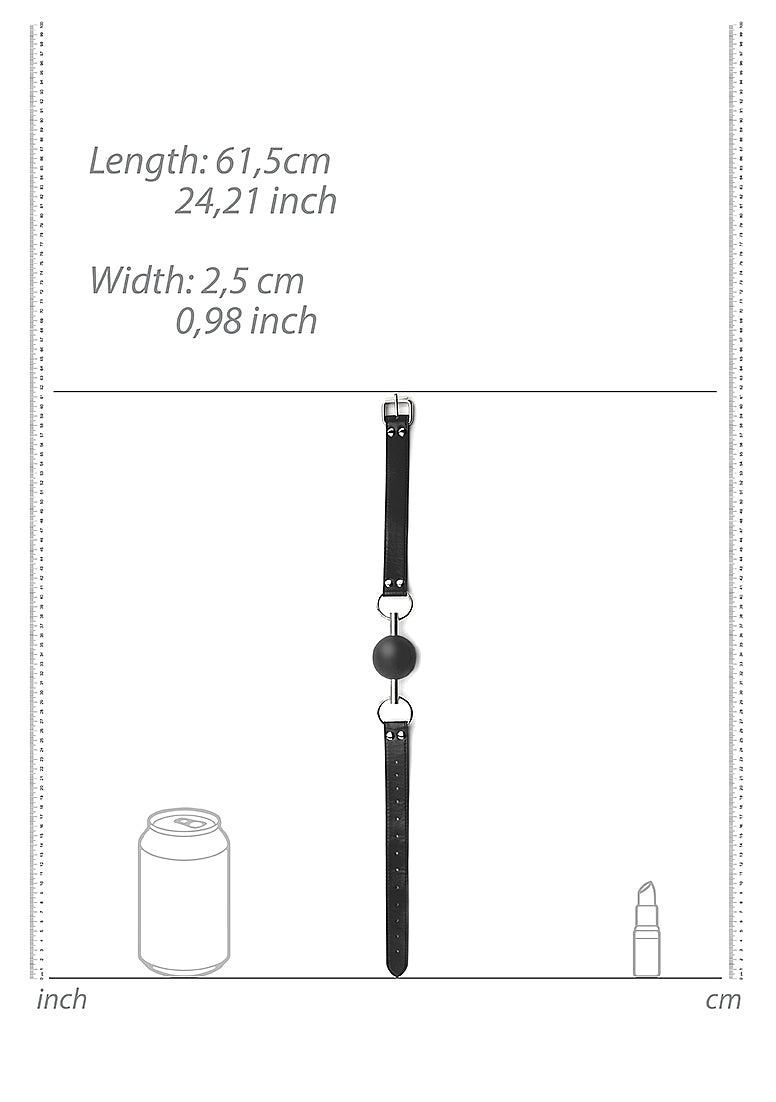 Shots Toys Solid Ball Gag With Bonded Leather Straps - Bondage Gags and Bits