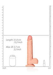 Realrock Straight Realistic Dildo with Balls Flesh - - Realistic Dildos