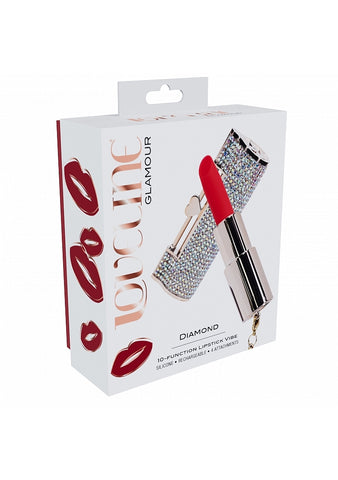 Shots Loveline Diamond 10 Speed Lipstick Vibrator - Personal Massagers