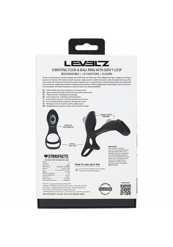 Shots Levelz Vibrating Cock and Ball Ring with Shaft Loop - Vibrating Cock Rings
