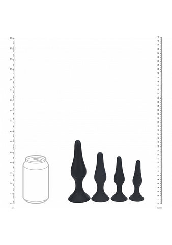Shots Levelz Slim Fit Silicone Anal Plug Training Kit 4 Sizes - Butt Plugs