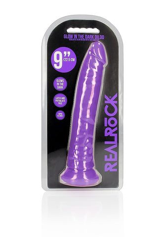 Shots Toys 9 Inch Slim Glow in the Dark Neon Dildo