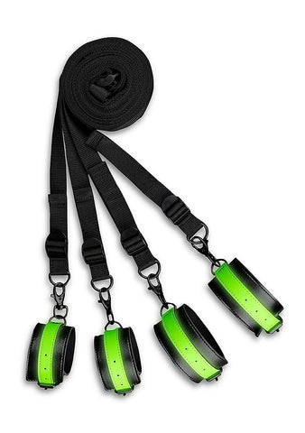 Shots Toys Bed Bindings Restraint Kit Glow in the Dark - Bondage Kits