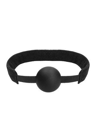 Shots Toys Velvet and Velcro Adjustable Silicone Ball Gag - Bondage Gags and Bits