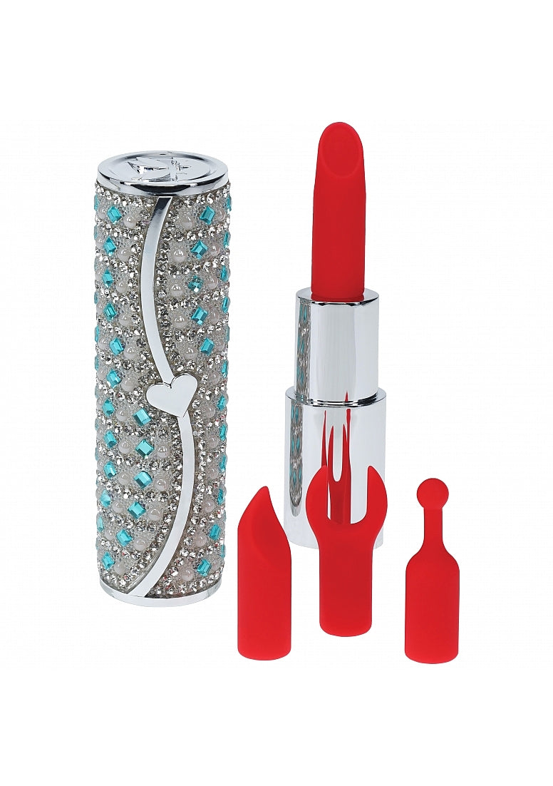 Shots Loveline Tiffany 10 Functions Lipstick Vibrator - Blue - Personal Massagers