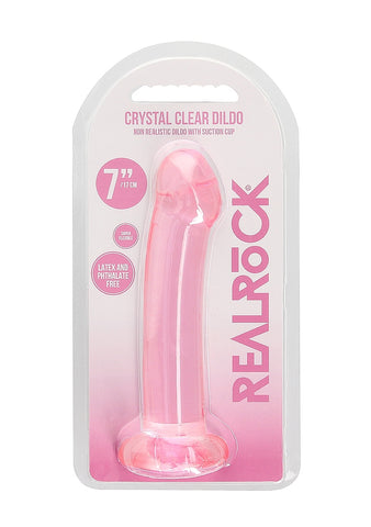 Realrock Crystal Clear Suction Cup Non Realistic Dildo 13cm - Non-Realistic Dildos