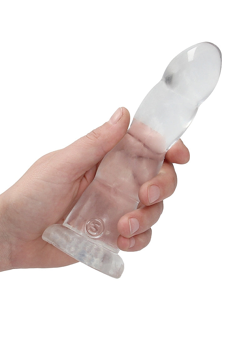 Realrock Crystal Clear Non Realistic Suction Cup Dildo 13cm - Non-Realistic Dildos