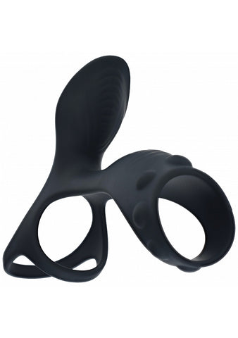 Shots Levelz Vibrating Cock and Ball Ring with Shaft Loop - Vibrating Cock Rings