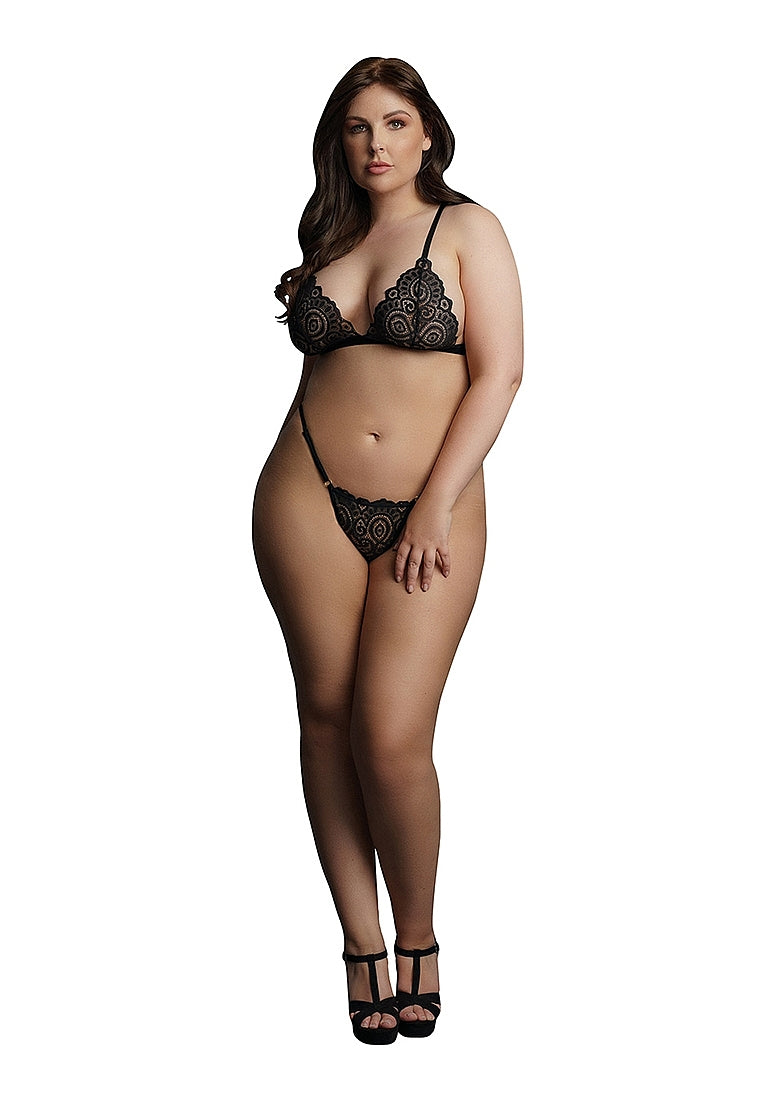 Shots Magic Lace Velvet Sexy Womens Lingerie Set - Bras and Bra Sets