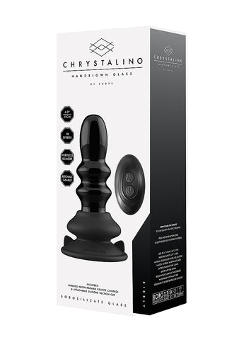 Shots Ribbly Remot Control Rechargeable Glass Vibrator - Glass Sex Toys
