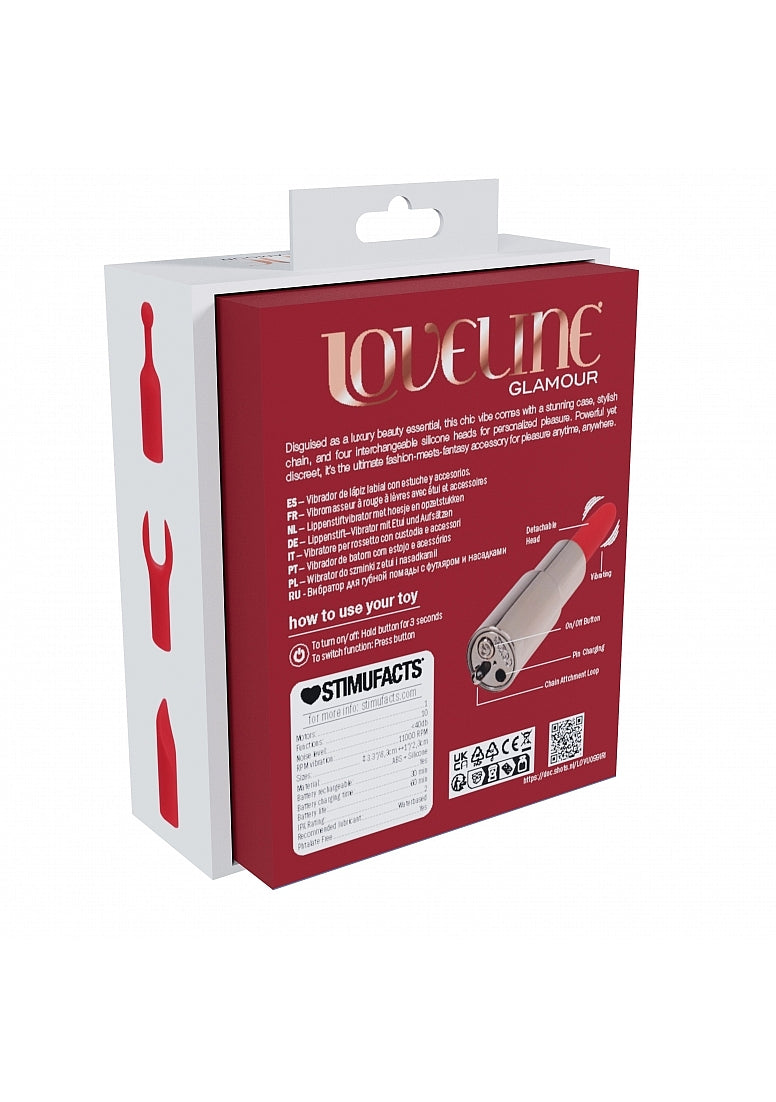 Shots Loveline Sparkle 10 Functions Lipstick Vibrator - - Personal Massagers