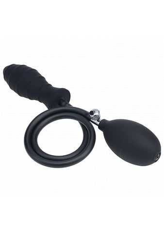 Shots Levelz Ribbed Inflatable Silicone Anal Plug - Butt Plugs