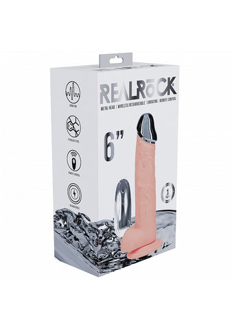 Shots REALROCK Metal Head 6 Inch Realistic Vibrating Dildo