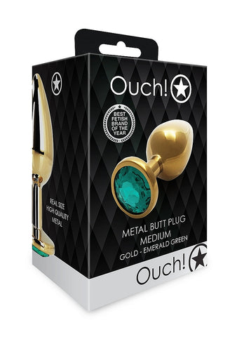 Shots Toys Round Gem Metal Butt Plug Medium - Butt Plugs