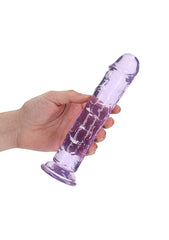 Realrock Crystal Clear 8 Inch No Balls Straight Dildo - - Realistic Dildos