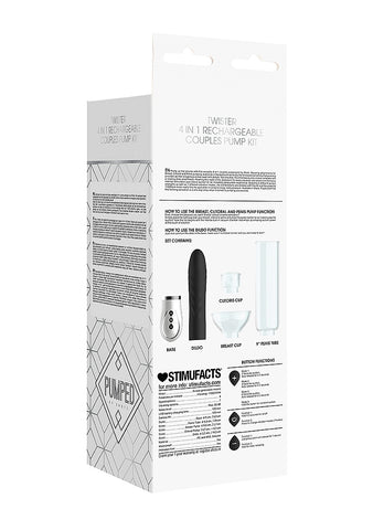 Shots Pumped Twister 4 in 1 Rechargeable Couples Pump Kit - Sex Toys For Couples