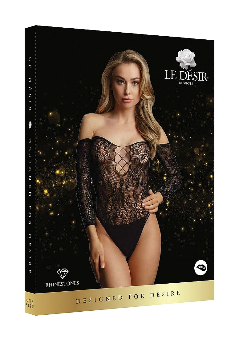 Shots Wonder Rhinestone Sexy Womens Bodysuit OS - Teddies and Bodysuits