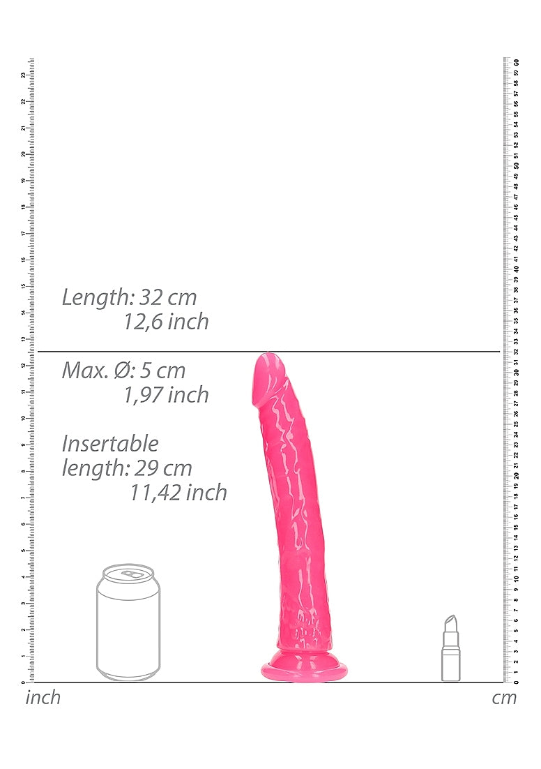 Shots REALROCK 29 cm Slim Glow in the Dark Realistic Dong - Realistic Dildos