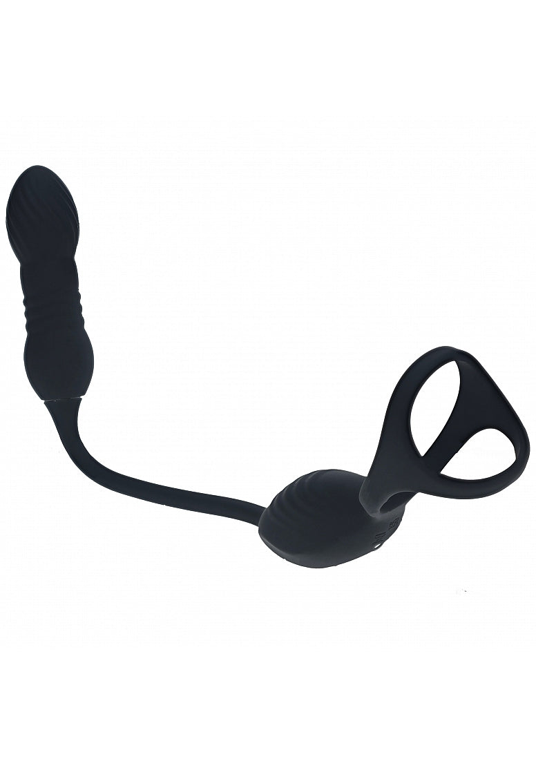 LEVELZ Vibrating TriO Cock Ring with P-Spot Stimulator - - Vibrating Cock Rings