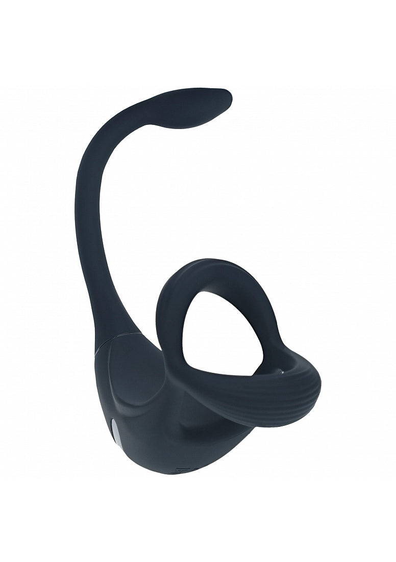 LEVELZ Vibrating TriO Cock Ring with Prostate Stimulator - Black - Vibrating Cock Rings