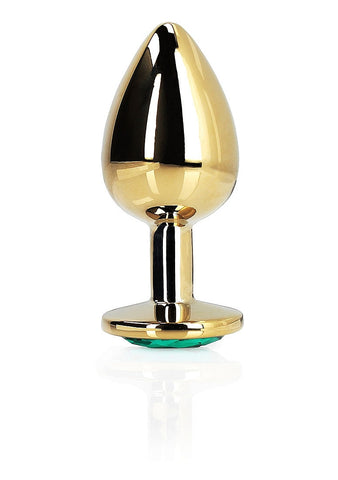 Shots Toys Round Gem Metal Butt Plug Medium - Butt Plugs