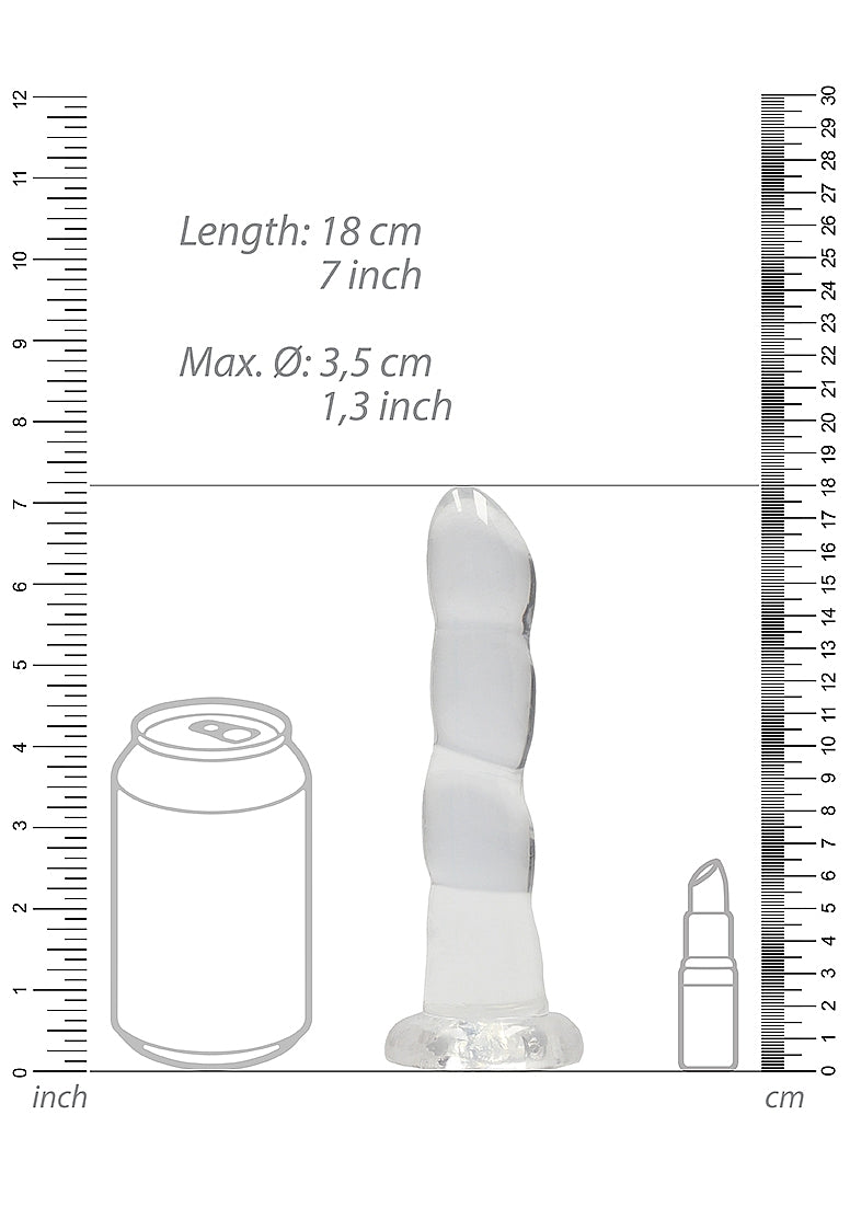 Realrock Crystal Clear Non Realistic Suction Cup Dildo 13cm - Non-Realistic Dildos
