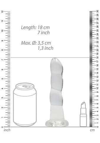 Realrock Crystal Clear Non Realistic Suction Cup Dildo 13cm - Non-Realistic Dildos