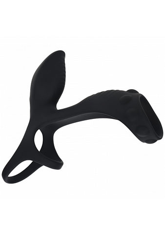 Shots Levelz Vibrating Cock and Ball Ring with Shaft Loop - Vibrating Cock Rings