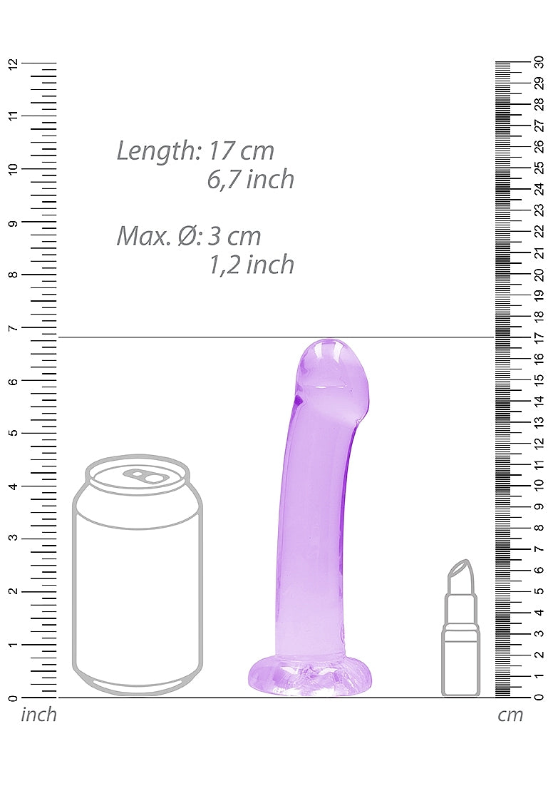 Realrock Crystal Clear Suction Cup Non Realistic Dildo 13cm - Non-Realistic Dildos