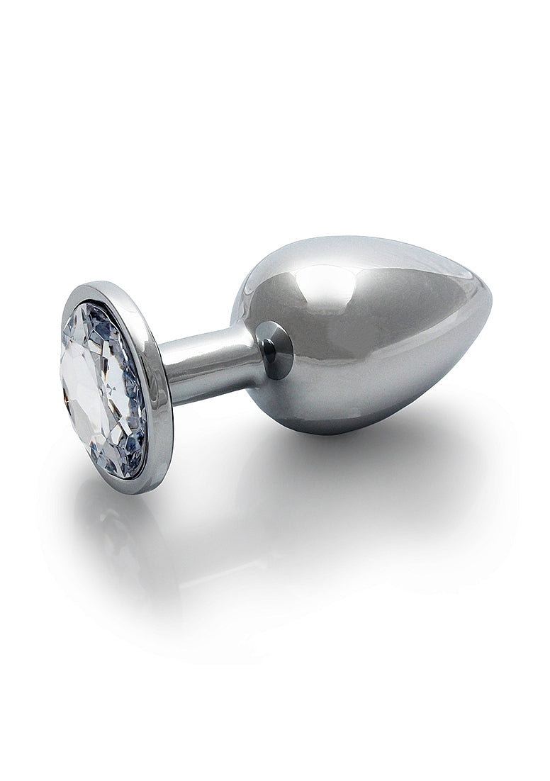 Shots Toys Round Gem Metal Surface Butt Plug Large - Butt Plugs
