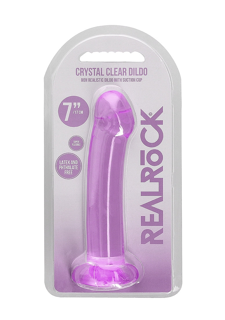 Realrock Crystal Clear Suction Cup Non Realistic Dildo 13cm - Non-Realistic Dildos